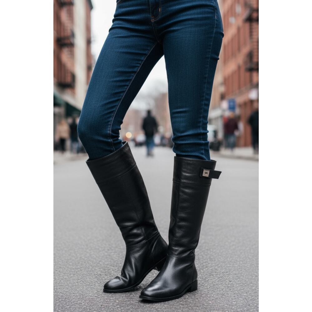 Michael Kors Devenport Boots Leather Knee High Women's Size 6M
